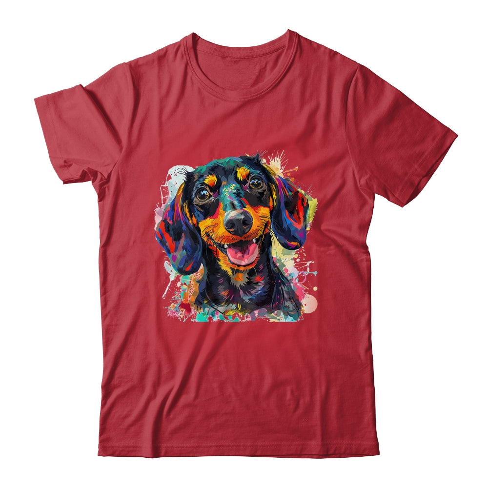 Dachshund Mom Lover Puppy Dog Watercolor Tie Dye Painting Shirt & Tank Top | teecentury
