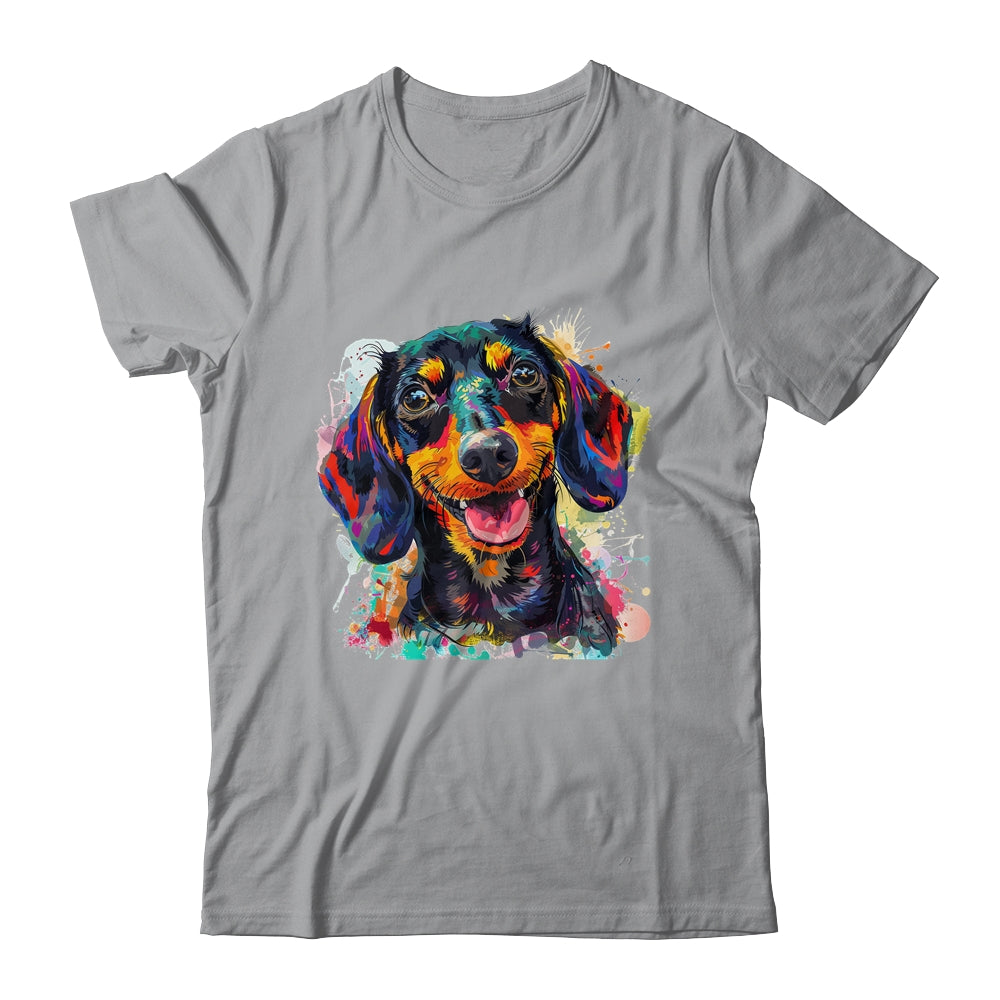 Dachshund Mom Lover Puppy Dog Watercolor Tie Dye Painting Shirt & Tank Top | teecentury
