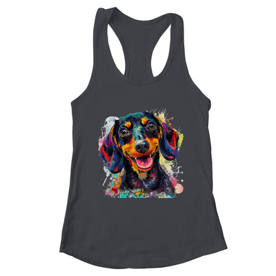 Dachshund Mom Lover Puppy Dog Watercolor Tie Dye Painting Shirt & Tank Top | teecentury