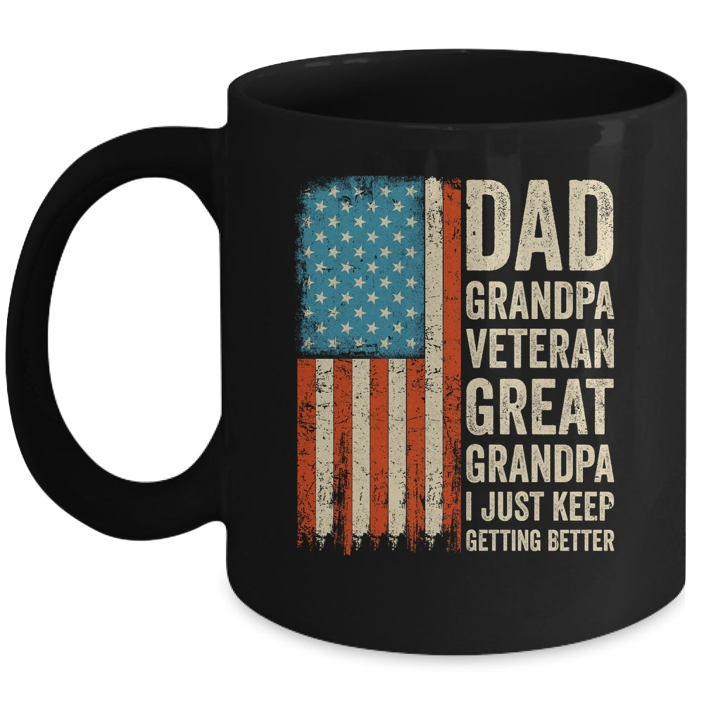 Dad Grandpa Veteran Great Grandpa From Grandkids Fathers Day Mug | teecentury