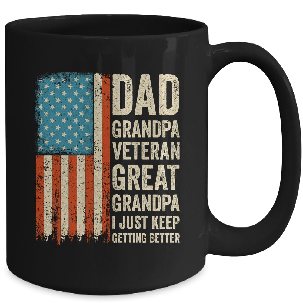Dad Grandpa Veteran Great Grandpa From Grandkids Fathers Day Mug | teecentury