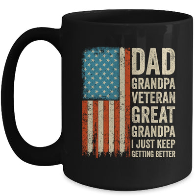 Dad Grandpa Veteran Great Grandpa From Grandkids Fathers Day Mug | teecentury