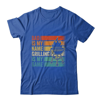 Dad Is My Name Grilling Is My Game BBQ Fathers Day Vintage Shirt & Hoodie | teecentury