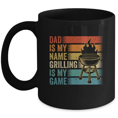 Dad Is My Name Grilling Is My Game BBQ Fathers Day Vintage Mug | teecentury