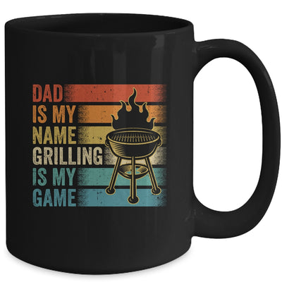 Dad Is My Name Grilling Is My Game BBQ Fathers Day Vintage Mug | teecentury