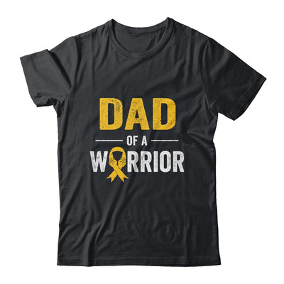 Dad Of A Warrior Childhood Cancer Awareness Family Ribbon Shirt & Hoodie | teecentury