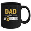 Dad Of A Warrior Childhood Cancer Awareness Family Ribbon Mug | teecentury