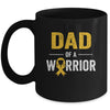 Dad Of A Warrior Childhood Cancer Awareness Family Ribbon Mug | teecentury