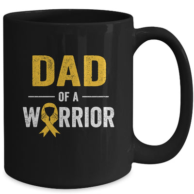 Dad Of A Warrior Childhood Cancer Awareness Family Ribbon Mug | teecentury