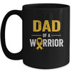 Dad Of A Warrior Childhood Cancer Awareness Family Ribbon Mug | teecentury