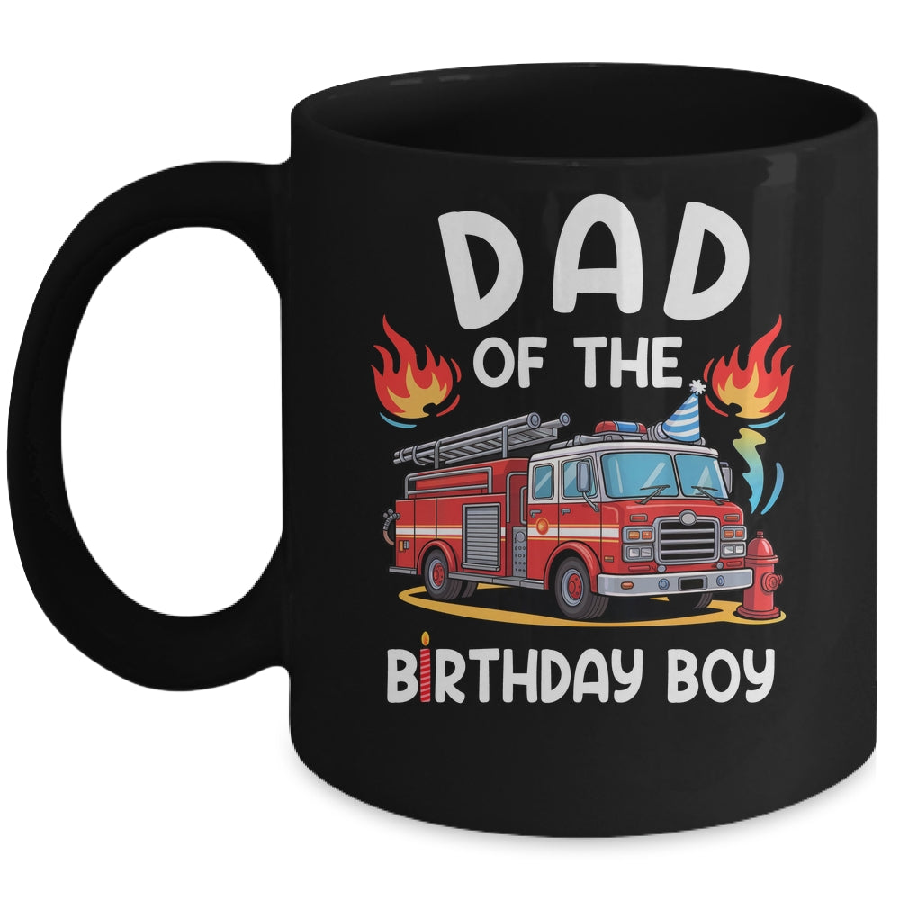 Dad Of The Birthday Boy Fire Truck Firefighter 1st Party Mug | teecentury