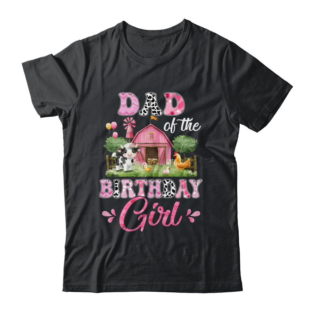 Dad Of The Birthday Girl 1st Birthday Cow Farm Family Shirt & Hoodie | teecentury