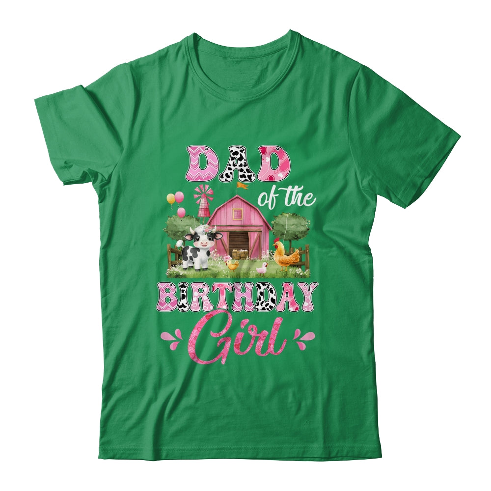 Dad Of The Birthday Girl 1st Birthday Cow Farm Family Shirt & Hoodie | teecentury