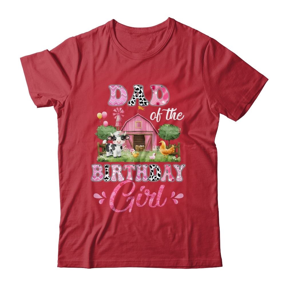 Dad Of The Birthday Girl 1st Birthday Cow Farm Family Shirt & Hoodie | teecentury