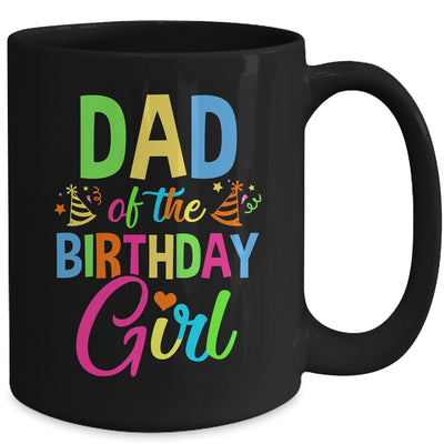 Dad Of The Birthday Girl Glows Retro 80's Party Family Mug | teecentury