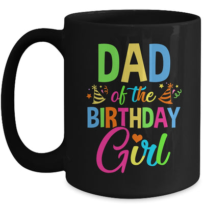 Dad Of The Birthday Girl Glows Retro 80's Party Family Mug | teecentury