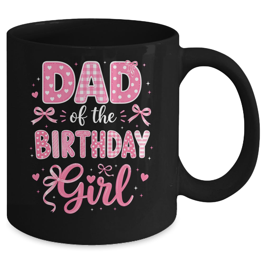 Dad Of The Birthday Girl Matching Pink Coquette Bow Mug | teecentury
