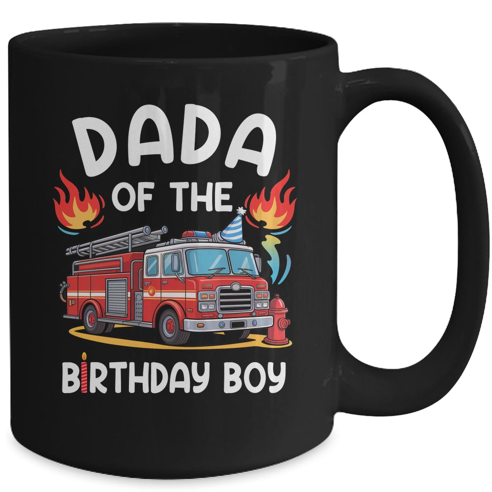 Dada Of The Birthday Boy Fire Truck Firefighter 1st Party Mug | teecentury