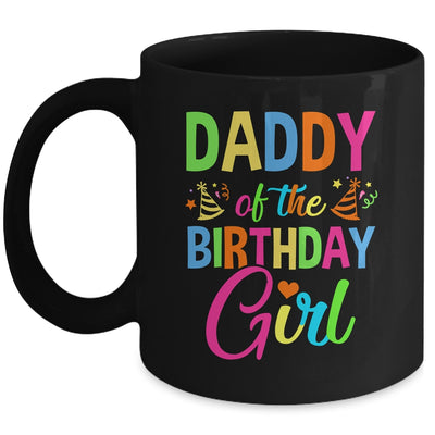 Daddy Of The Birthday Girl Glows Retro 80's Party Family Mug | teecentury