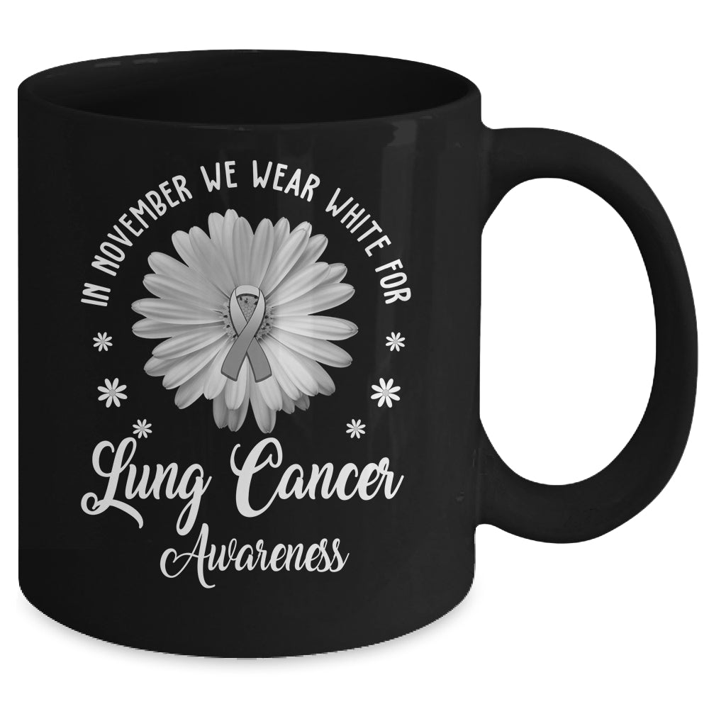 Daisy In November We Wear White For Lung Cancer Awareness Mug | teecentury