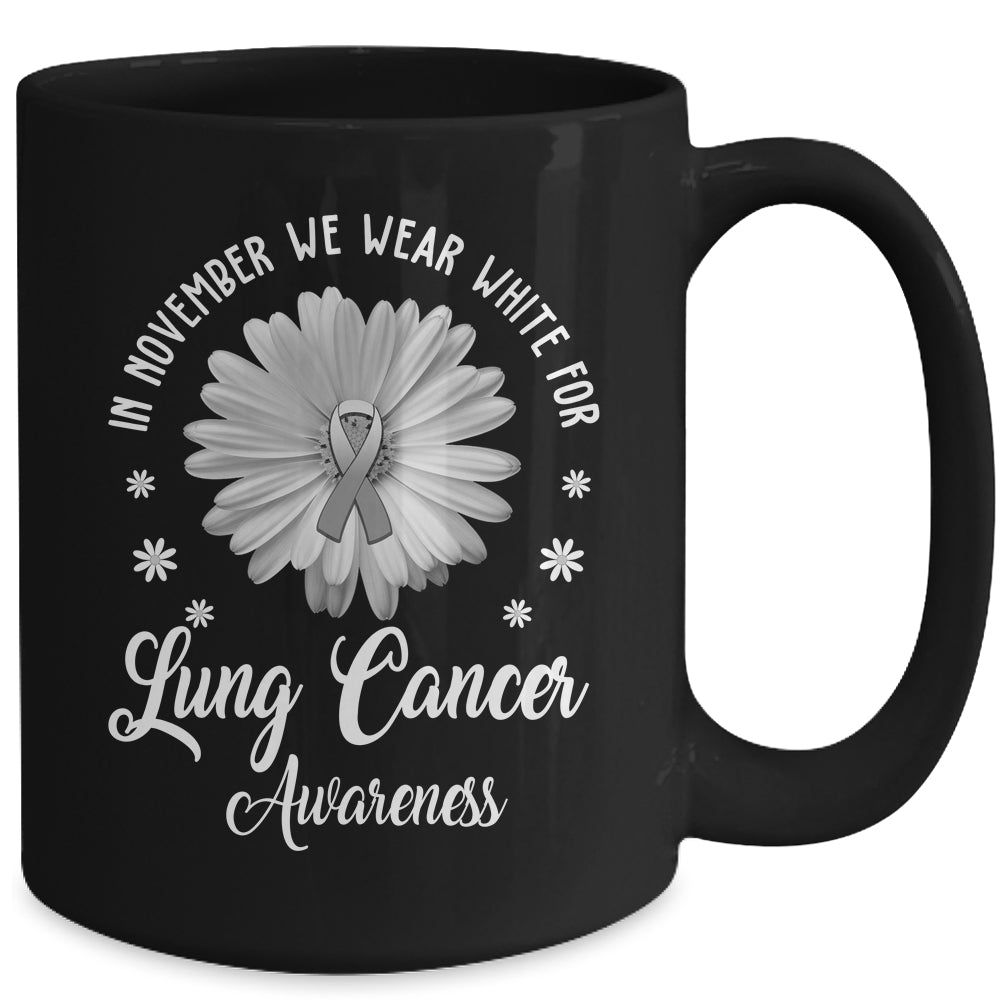 Daisy In November We Wear White For Lung Cancer Awareness Mug | teecentury