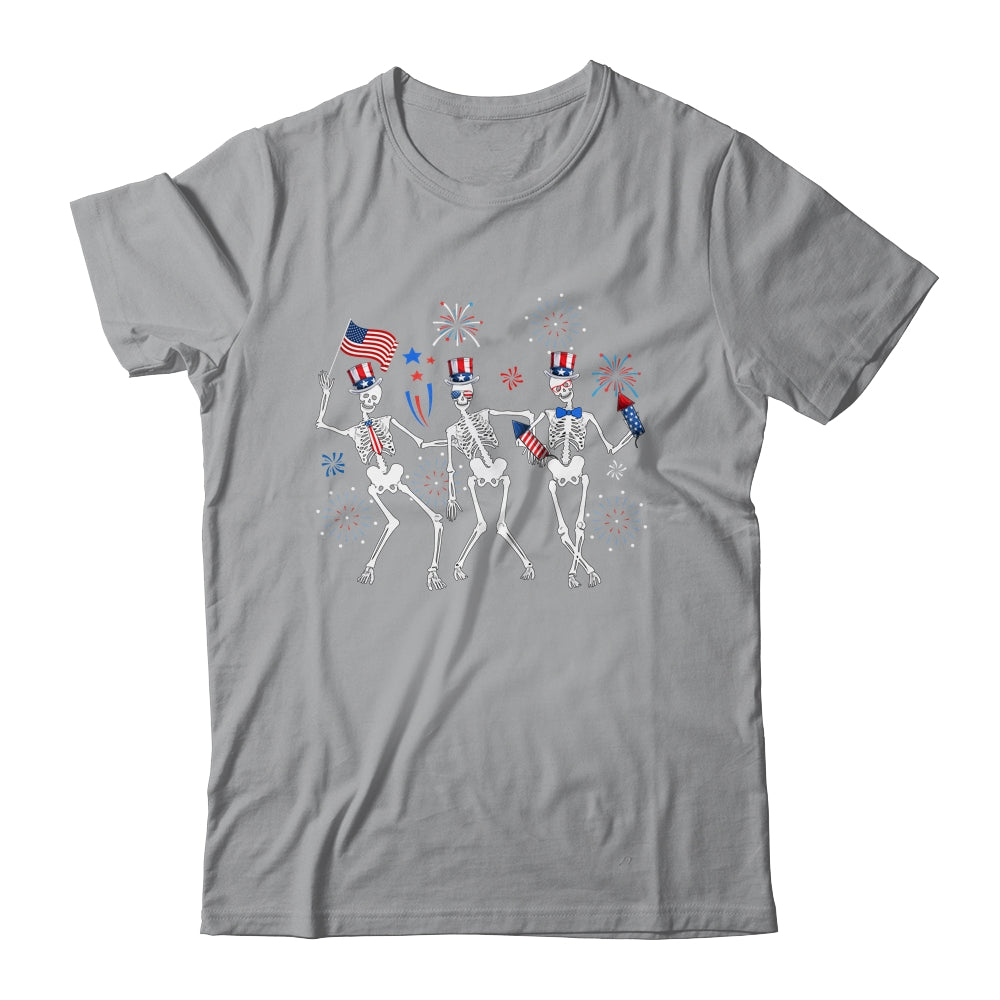 Dancing Skeleton 4th Of July American Flag Skellies Shirt & Hoodie | teecentury