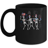 Dancing Skeleton 4th Of July American Flag Skellies Mug | teecentury