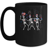 Dancing Skeleton 4th Of July American Flag Skellies Mug | teecentury