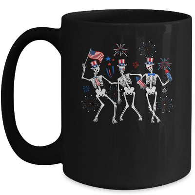 Dancing Skeleton 4th Of July American Flag Skellies Mug | teecentury