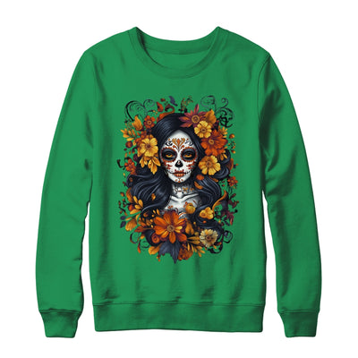 De Los Muertos La Catrina Day Of Dead Sugar Skull Halloween Shirt & Sweatshirt | teecentury