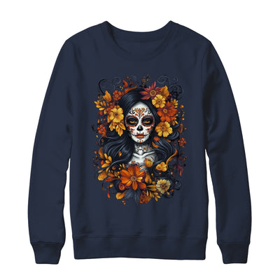 De Los Muertos La Catrina Day Of Dead Sugar Skull Halloween Shirt & Sweatshirt | teecentury