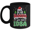 Dear Santa It Was Papa's Idea Christmas Santa Hat Candy Cane Mug | teecentury