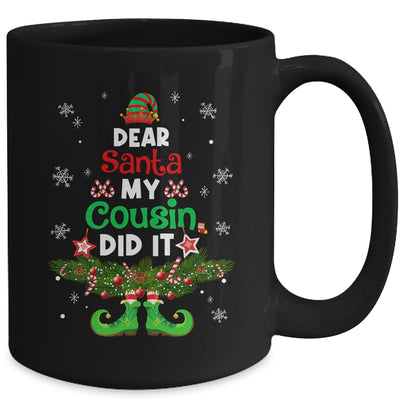 Dear Santa My Cousin Did It ELF Matching Christmas Kids Mug | teecentury