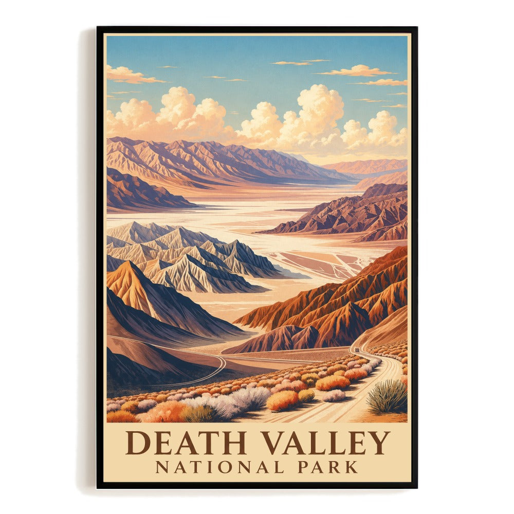 Death Valley National Park Travel Poster Souvenir Gift Vintage Desert Mountain Valley Art Print Scenic Road Trip Artwork Ideal For Home Office Bedroom Decor Unframed | teecentury
