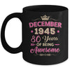 December 1945 80 Years Of Being Awesome Retro 80th Birthday Mug | teecentury
