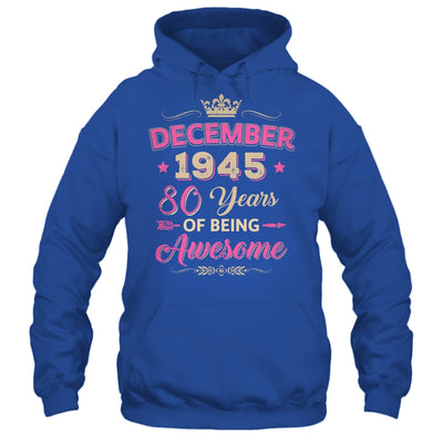 December 1945 80 Years Of Being Awesome Retro 80th Birthday Shirt & Tank Top | teecentury