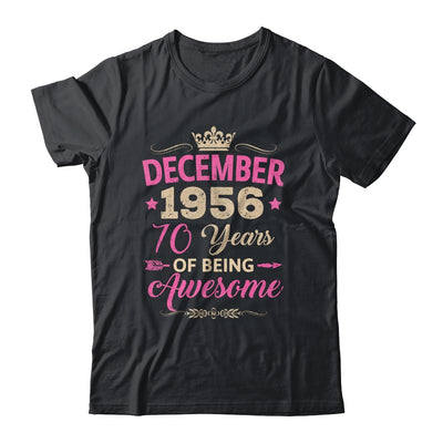 December 1956 70 Years Of Being Awesome Retro 70th Birthday Shirt & Tank Top | teecentury