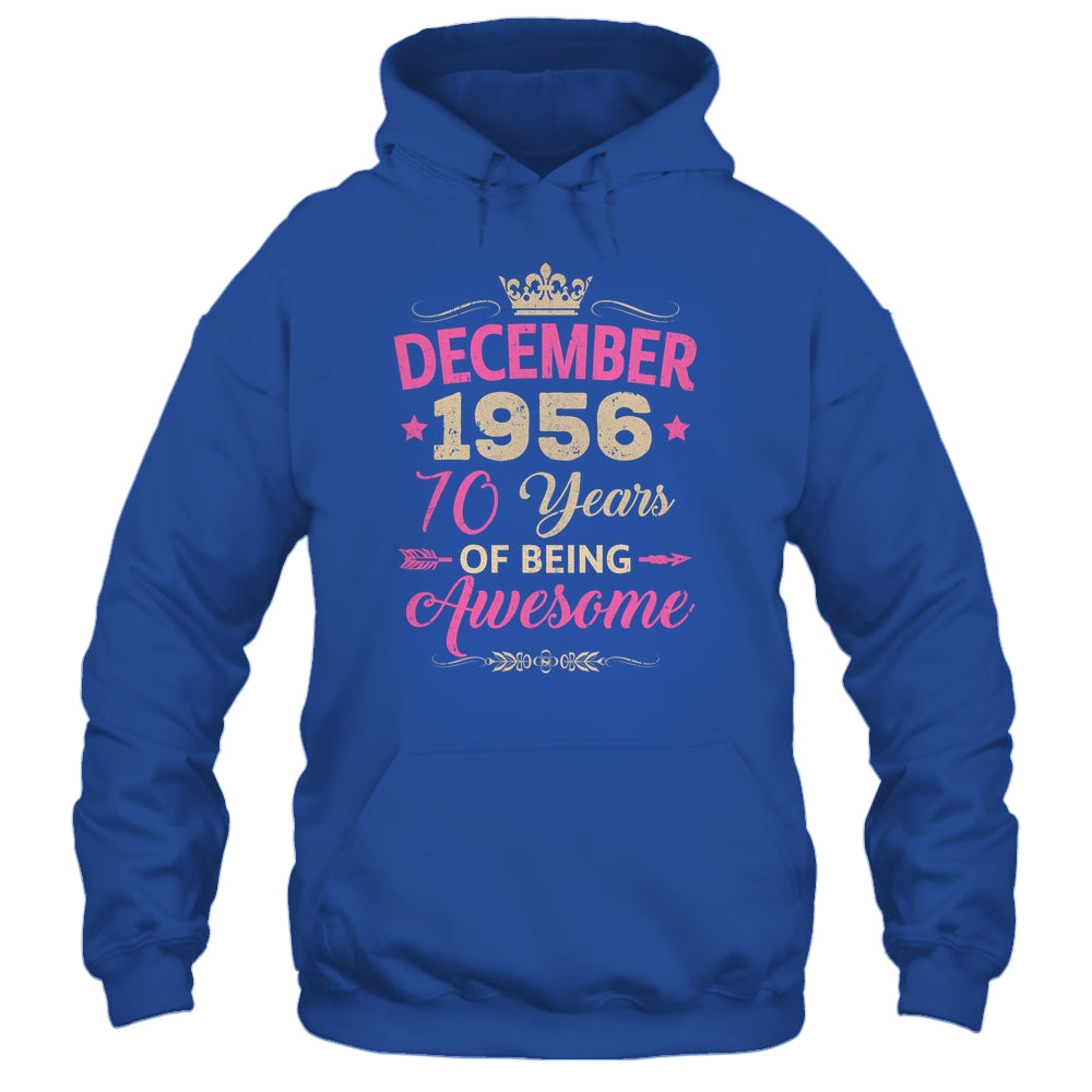 December 1956 70 Years Of Being Awesome Retro 70th Birthday Shirt & Tank Top | teecentury