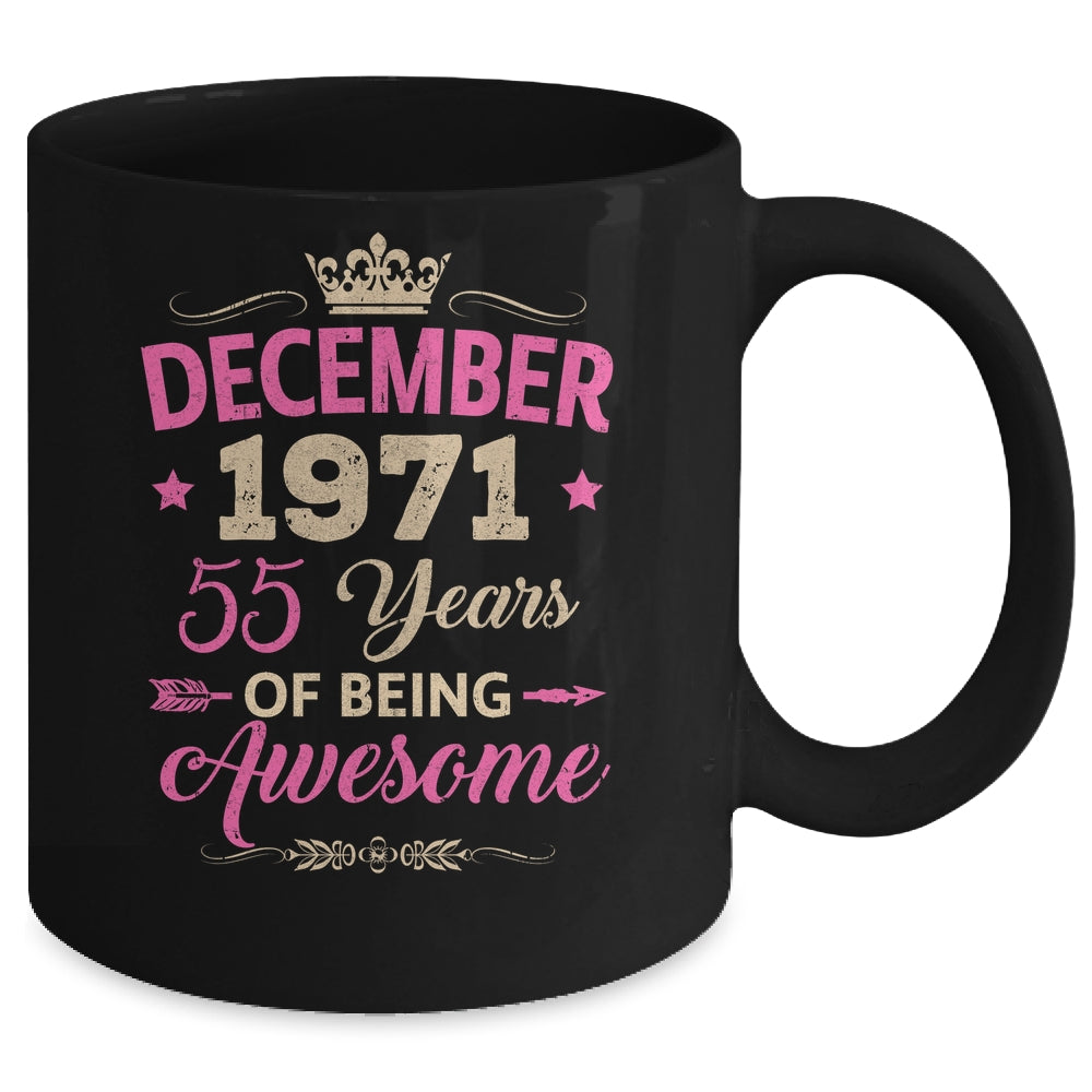 December 1971 55 Years Of Being Awesome Retro 55th Birthday Mug | teecentury
