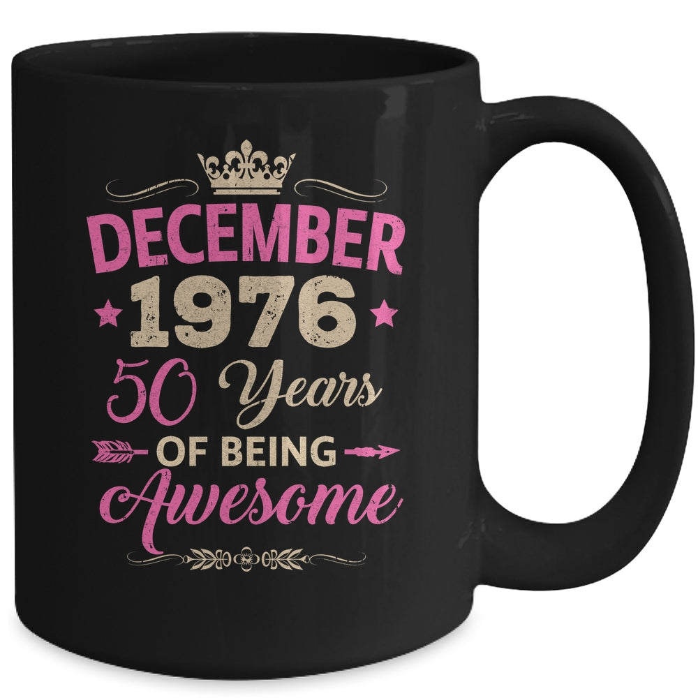 December 1976 50 Years Of Being Awesome Retro 50th Birthday Mug | teecentury