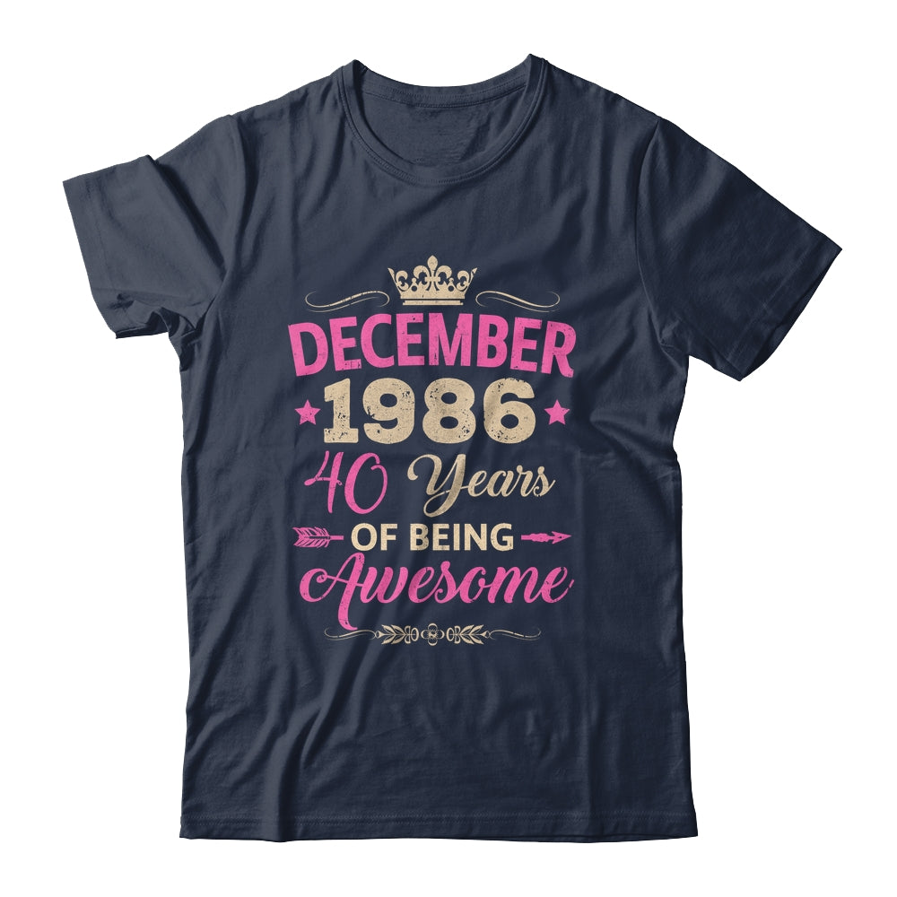 December 1986 40 Years Of Being Awesome Retro 40th Birthday Shirt & Tank Top | teecentury
