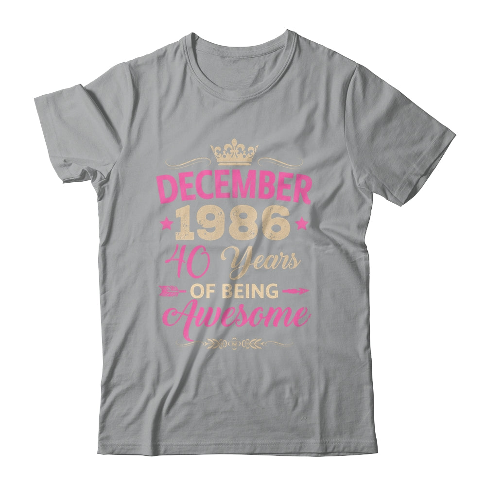 December 1986 40 Years Of Being Awesome Retro 40th Birthday Shirt & Tank Top | teecentury