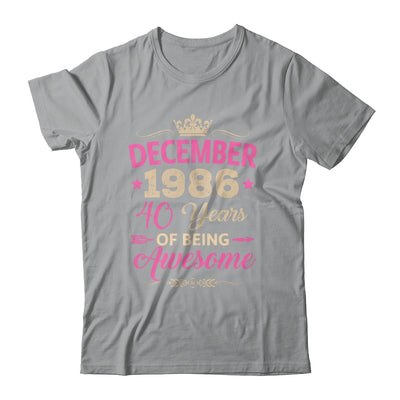 December 1986 40 Years Of Being Awesome Retro 40th Birthday Shirt & Tank Top | teecentury