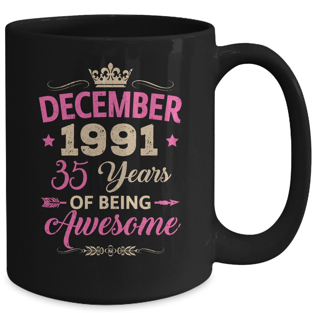 December 1991 35 Years Of Being Awesome Retro 35th Birthday Mug | teecentury