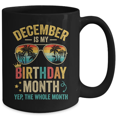 December Is My Birthday Retro Sunglasses Funny Birthday Mug | teecentury