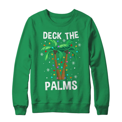 Deck The Palms Tropical Hawaii Christmas Palm Tree Lights Shirt & Sweatshirt | teecentury