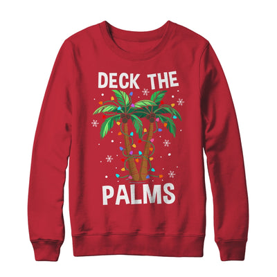 Deck The Palms Tropical Hawaii Christmas Palm Tree Lights Shirt & Sweatshirt | teecentury