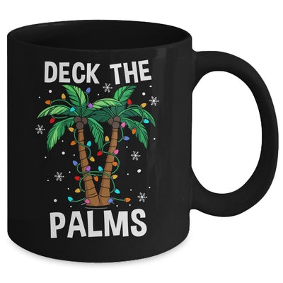 Deck The Palms Tropical Hawaii Christmas Palm Tree Lights Mug | teecentury