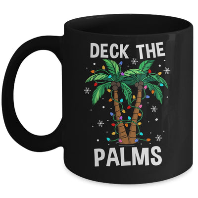 Deck The Palms Tropical Hawaii Christmas Palm Tree Lights Mug | teecentury