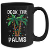 Deck The Palms Tropical Hawaii Christmas Palm Tree Lights Mug | teecentury